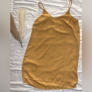 Mustard yellow mini summer dress